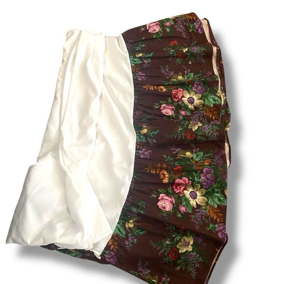 RARE! Ralph Lauren BRITTANY Purple QUEEN BED SKIRT Floral FLOWERS  EUC Vintage - Picture 4 of 5